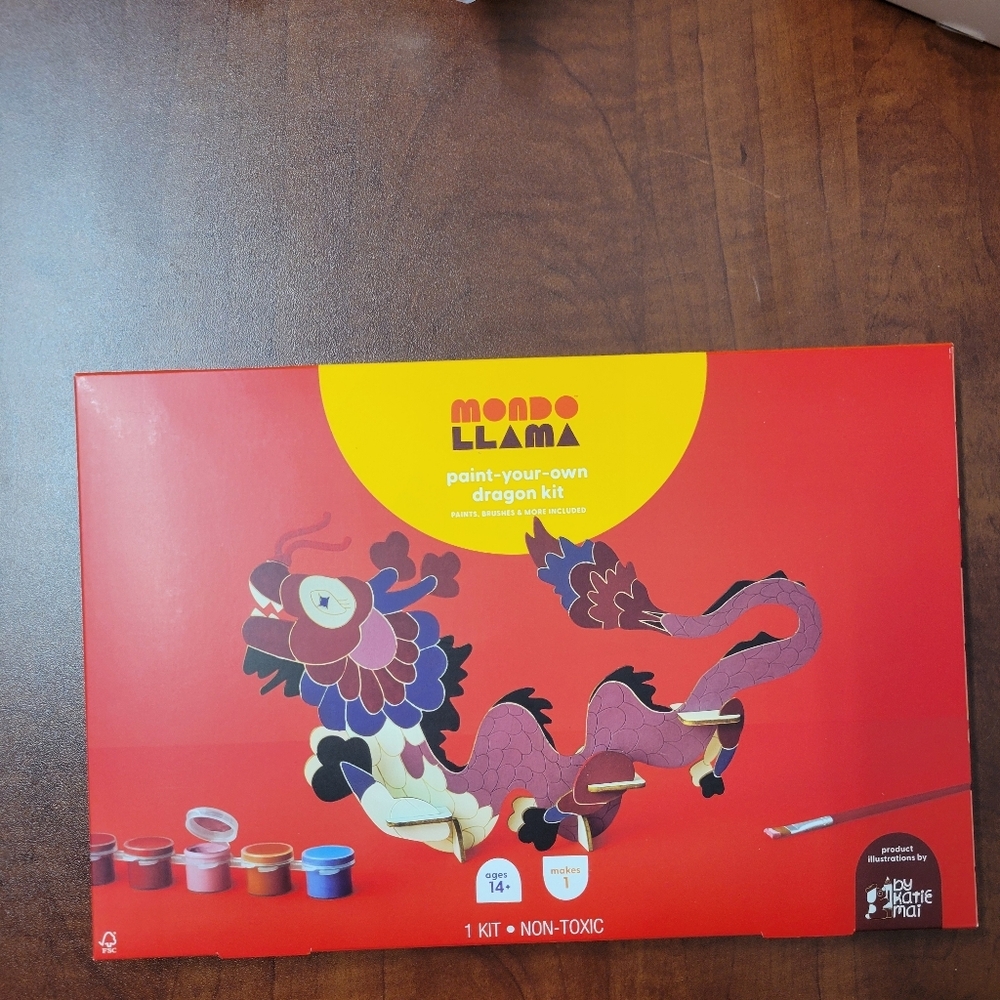 Mondo Llama Paint-Your-Own Dragon Kit NIB